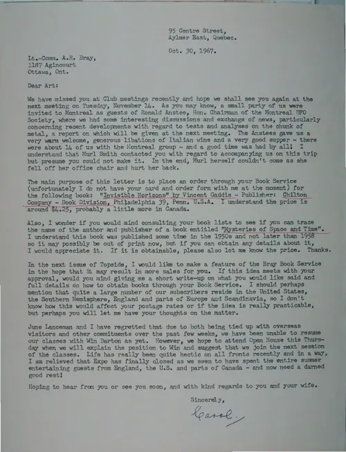 First page of Wilbert Smith Archives Files Box 1131 09 1131-09-p001