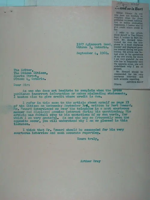 First page of Wilbert Smith Archives Files Box 1131 07 1131-07-p042