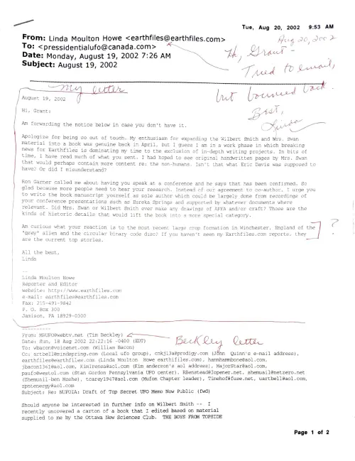 First page of Linda Howe 1