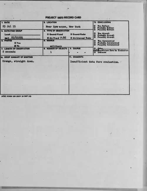 First page of 1955.07 - 6970526 - Near Syaracuse, New York