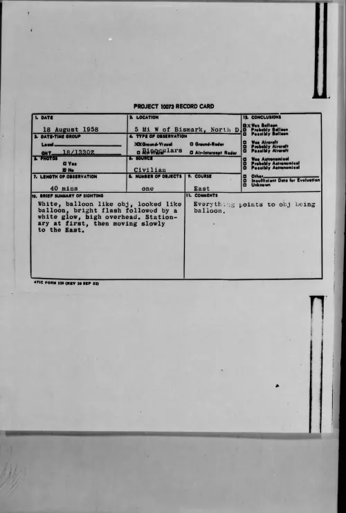 First page of 1958.08 - 8864081 - 5 Mi W Of Bismark, North D