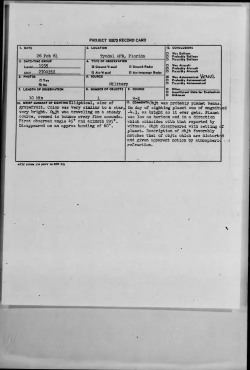 First page of 1961.02 - 8638442 - Tyndal AFB, Florida