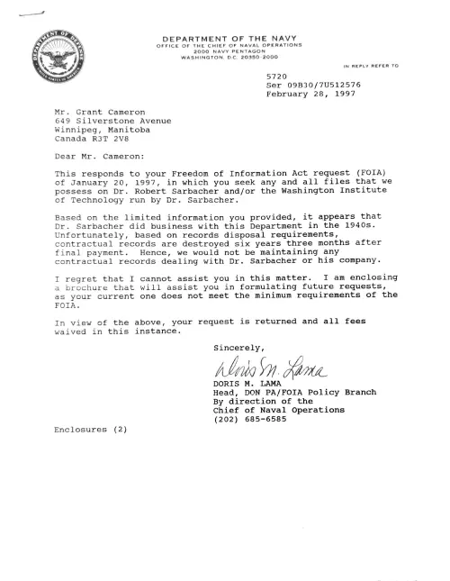 First page of Canada Robert Sarbacher 5