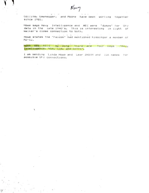 First page of navy intell,NSA,Cia,Darpa
