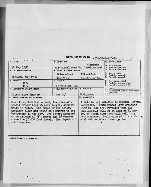 First page of 1956.05 - 6785874 - Air-Visual Over So. Carolina And Virginia