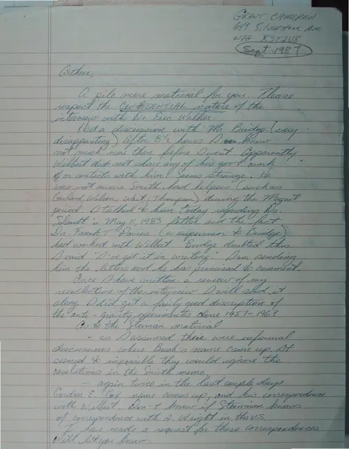 First page of Wilbert Smith Archives Files Box 1131 02 1131-02-p085