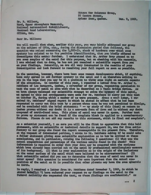 First page of Wilbert Smith Archives Files Box 1131 19 1131-19-p153
