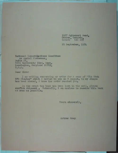 First page of Wilbert Smith Archives Files Box 1131 08 1131-08-p010