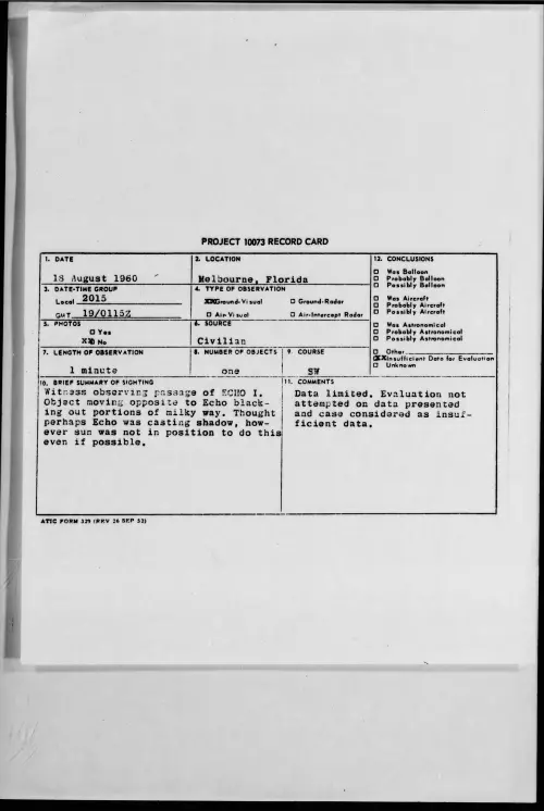 First page of 1960.08 - 7820443 - Melbourne, Florida