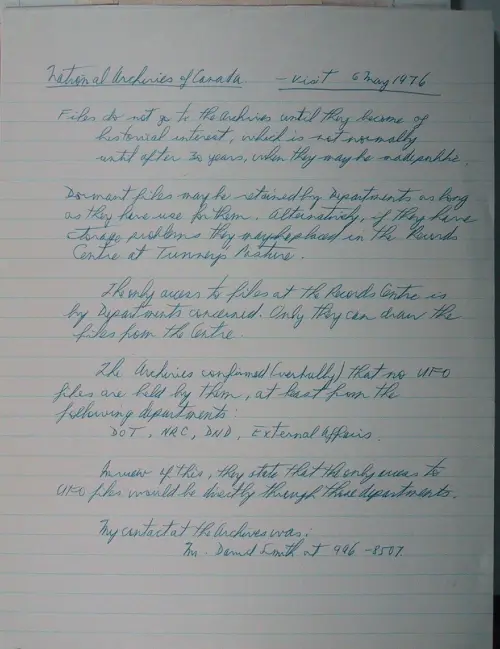 First page of Wilbert Smith Archives Files Box 1130 18 1130-18-p061