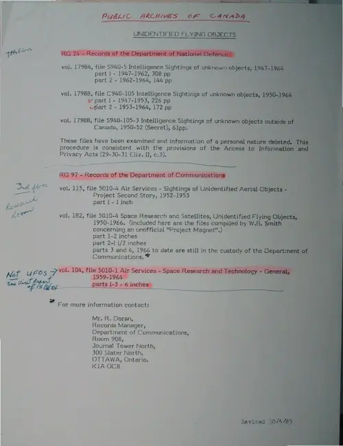 First page of Wilbert Smith Archives Files Box 1130 18 1130-18-p008