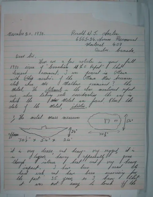First page of Wilbert Smith Archives Files Box 1131 19 1131-19-p120