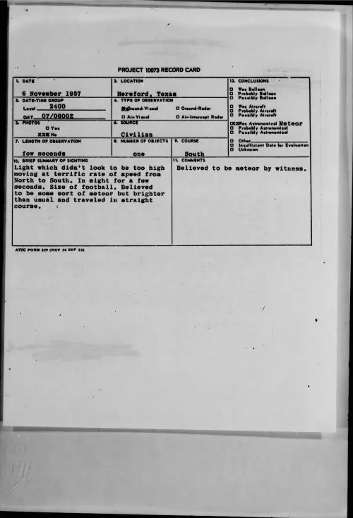 First page of 1957.11 - 6780787 - Hereford, Texas