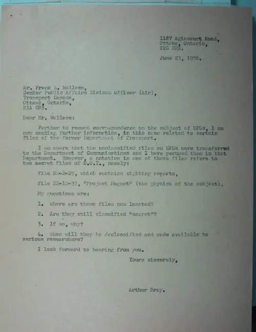 First page of Wilbert Smith Archives Files Box 1130 18 1130-18-p040