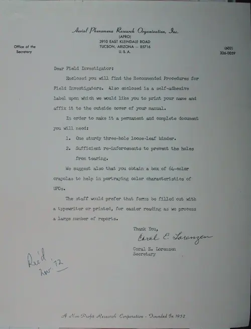 First page of Wilbert Smith Archives Files Box 1130 05 1130-05-p030