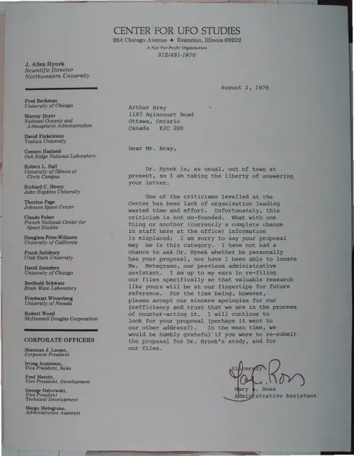 First page of Wilbert Smith Archives Files Box 1131 17 1131-17-p018