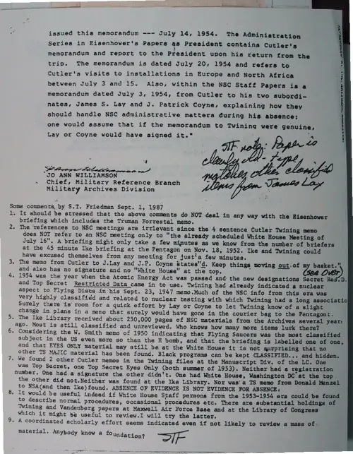 First page of Wilbert Smith Archives Files Box 1131 02 1131-02-p158