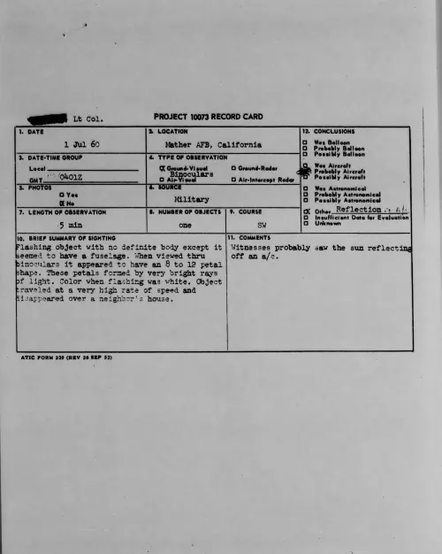 First page of 1960.07 - 7814461 - Mather AFB, California