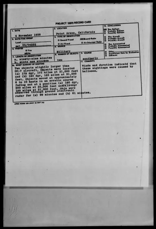 First page of 1956.11 - 7073148 - Point Arena, California