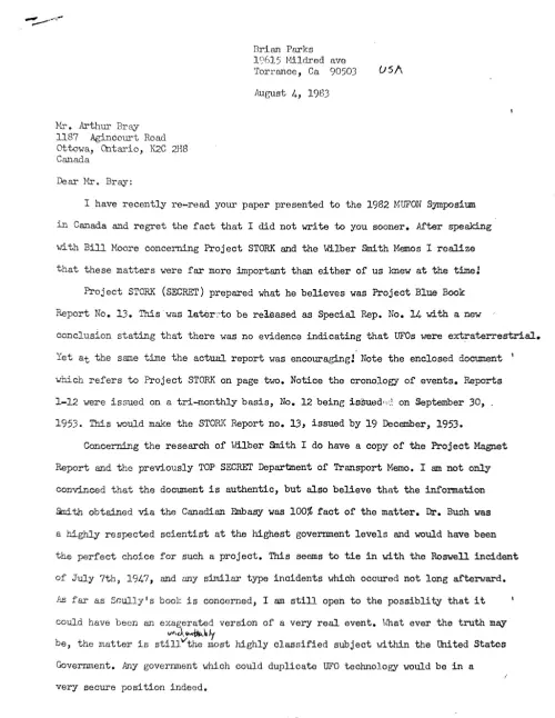 First page of Brian Parks Arthur Bray