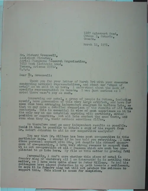 First page of Wilbert Smith Archives Files Box 1131 19 1131-19-p095