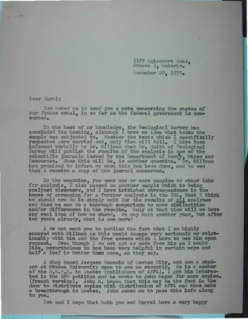 First page of Wilbert Smith Archives Files Box 1131 19 1131-19-p105