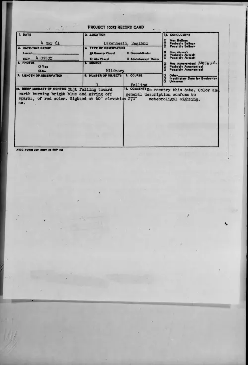 First page of 1961.03 - 8641918 - Lakenheath, England