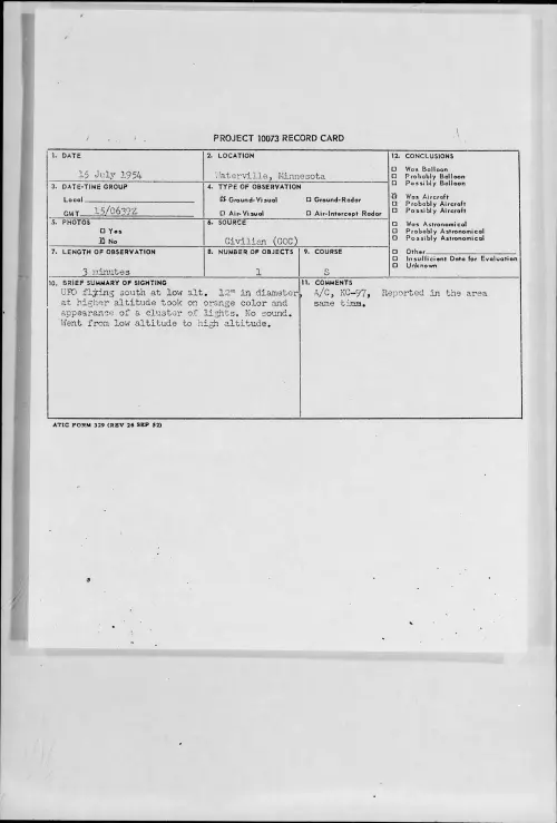 First page of 1954.07 - 8714910 - Waterville, Minnesota