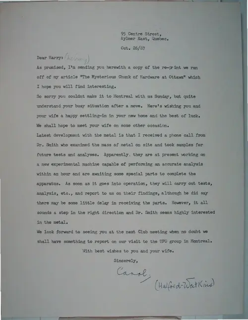 First page of Wilbert Smith Archives Files Box 1131 19 1131-19-p195