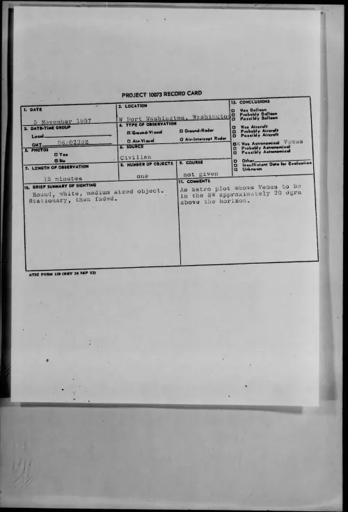 First page of 1957.11 - 7231912 - W Port Washington, Washington