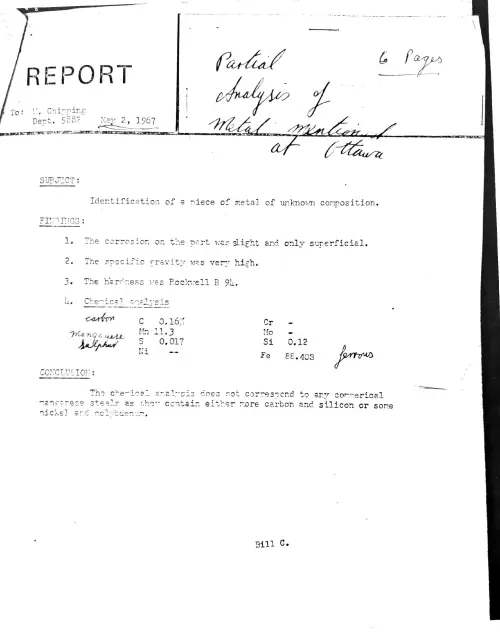 First page of Canada UFO Hardware 2