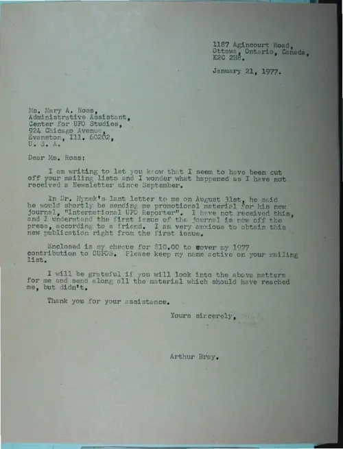 First page of Wilbert Smith Archives Files Box 1130 10 1130-10-p107