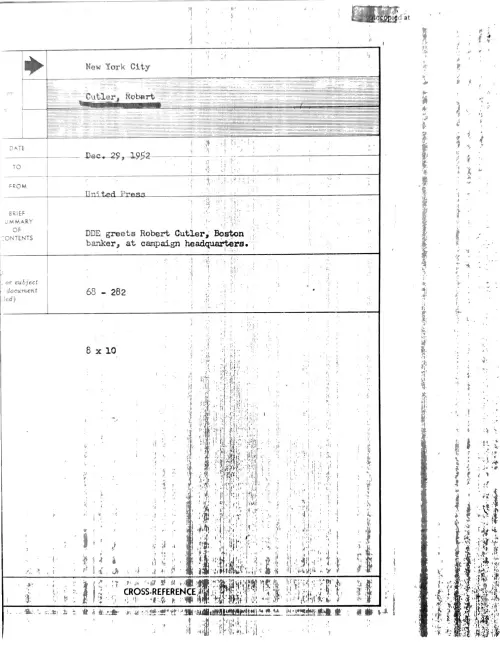 First page of Eisenhower Robert Cutler