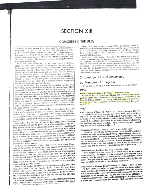 First page of Congress and UFOs