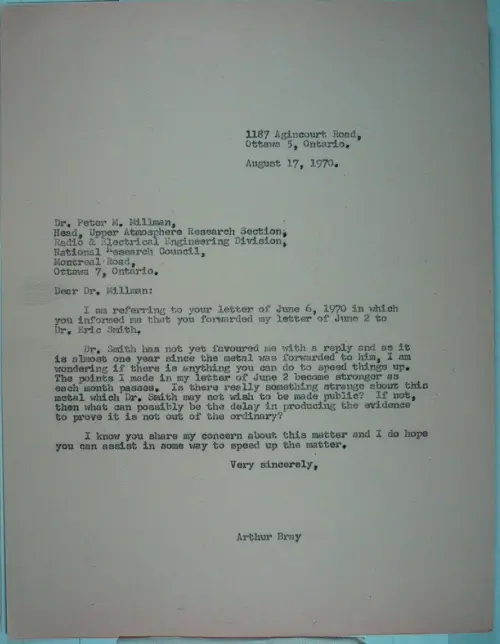 First page of Wilbert Smith Archives Files Box 1131 19 1131-19-p127