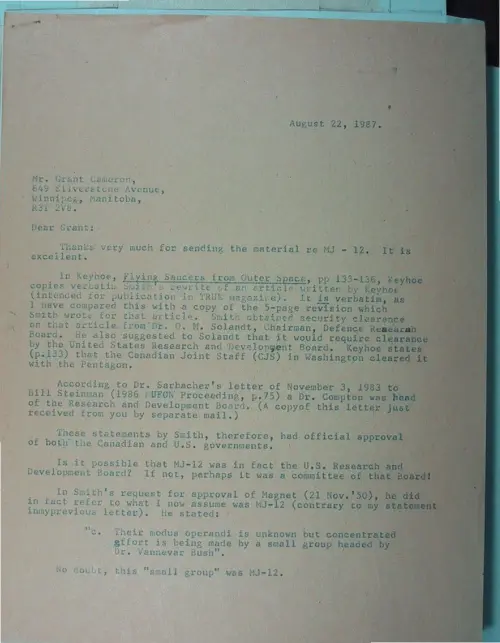 First page of Wilbert Smith Archives Files Box 1131 02 1131-02-p137