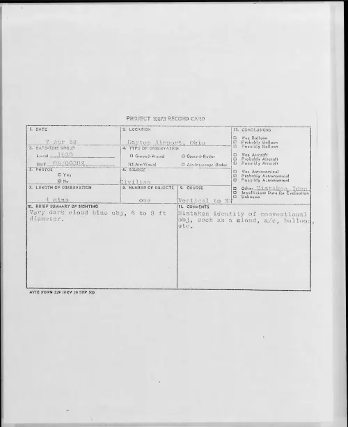 First page of 1958.04 - 6966429 - Dayton Airport, Ohio