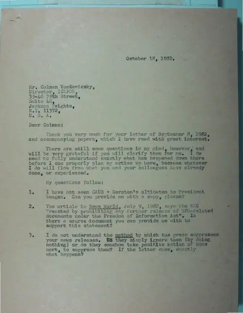 First page of Wilbert Smith Archives Files Box 1130 21 1130-21-p008