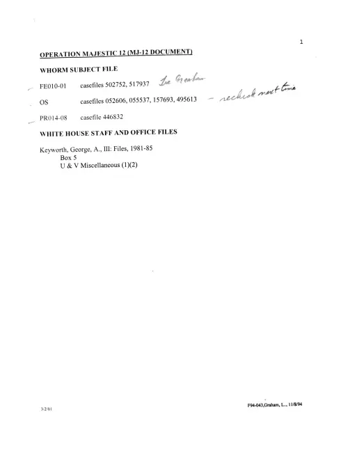 First page of Ronald Reagan UFO Mail 2