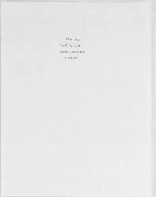 First page of 1958.04 - 6975054 - Cuzick, Kentucky (#5742)