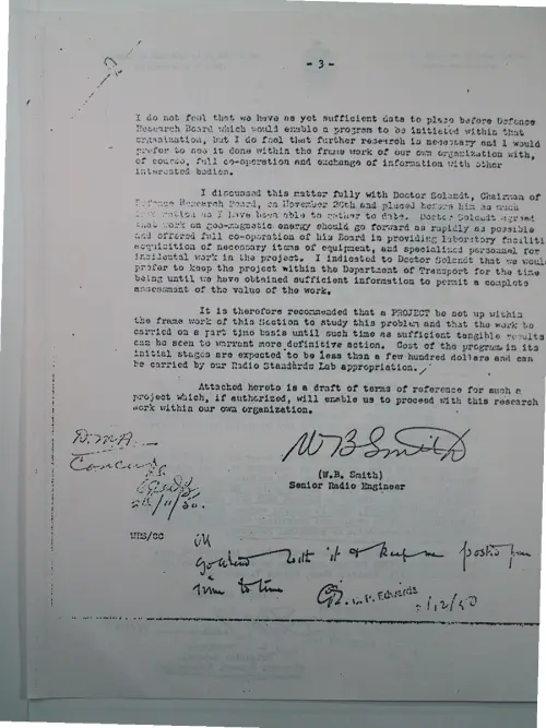 First page of Wilbert Smith Archives Files Box 1136 13 1136-13-p020