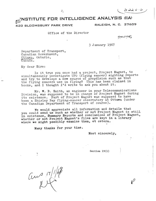 First page of Canada Project Magnet Gov Files Project Magnet Gov Files 7
