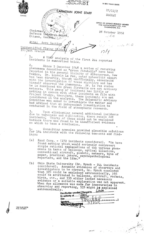 First page of Green Fireballs Canadian Liaison