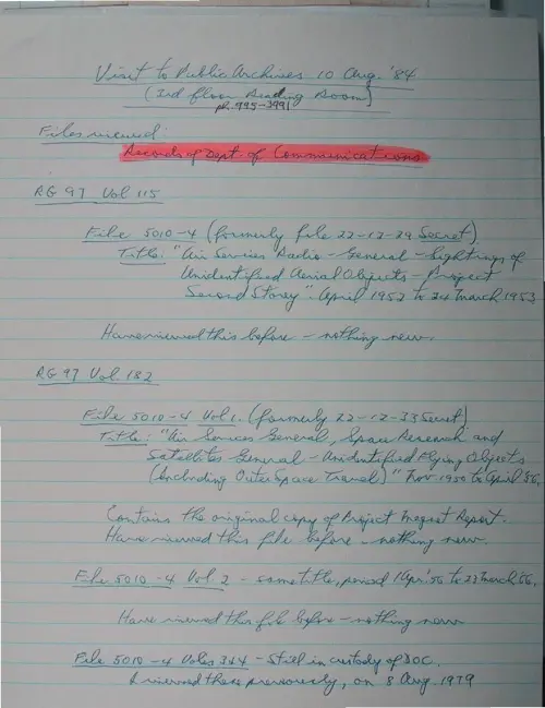 First page of Wilbert Smith Archives Files Box 1130 18 1130-18-p010