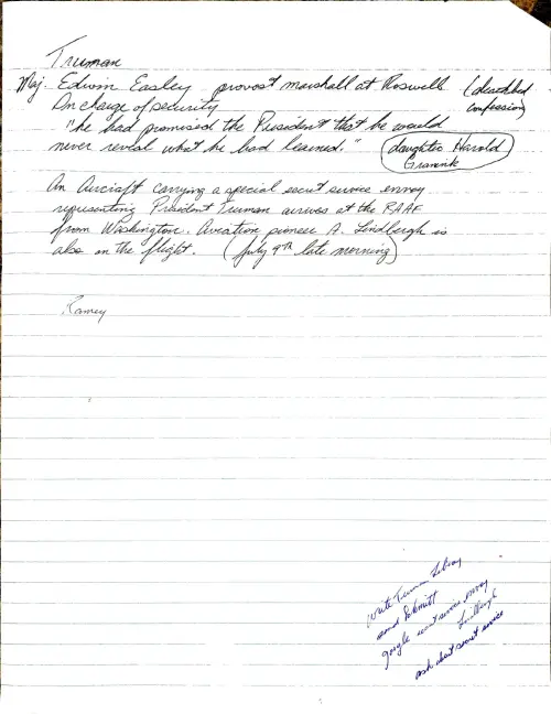First page of Truman Timeline 1