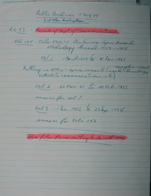 First page of Wilbert Smith Archives Files Box 1130 18 1130-18-p009