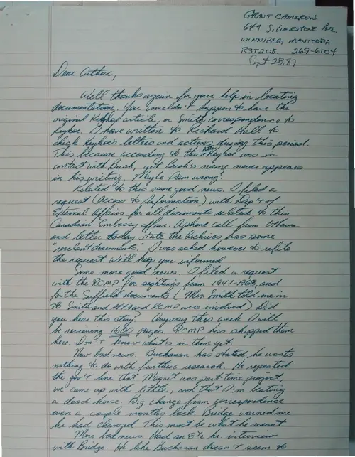 First page of Wilbert Smith Archives Files Box 1131 02 1131-02-p081