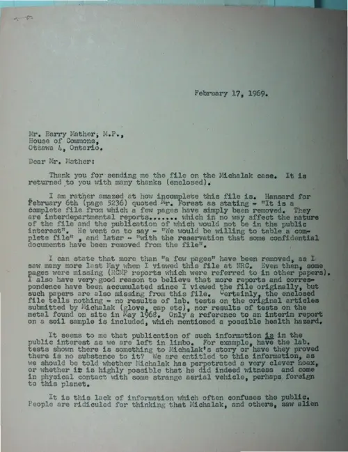 First page of Wilbert Smith Archives Files Box 1130 19 1130-19-p008