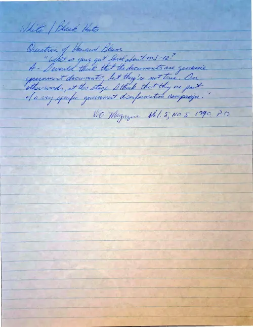 First page of Ronald Reagan White Hat Black Hat