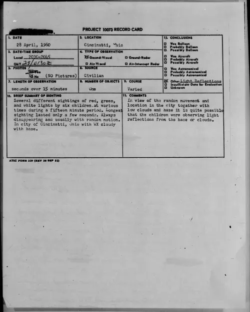 First page of 1960.04 - 7812231 - Cincinnati, Ohio